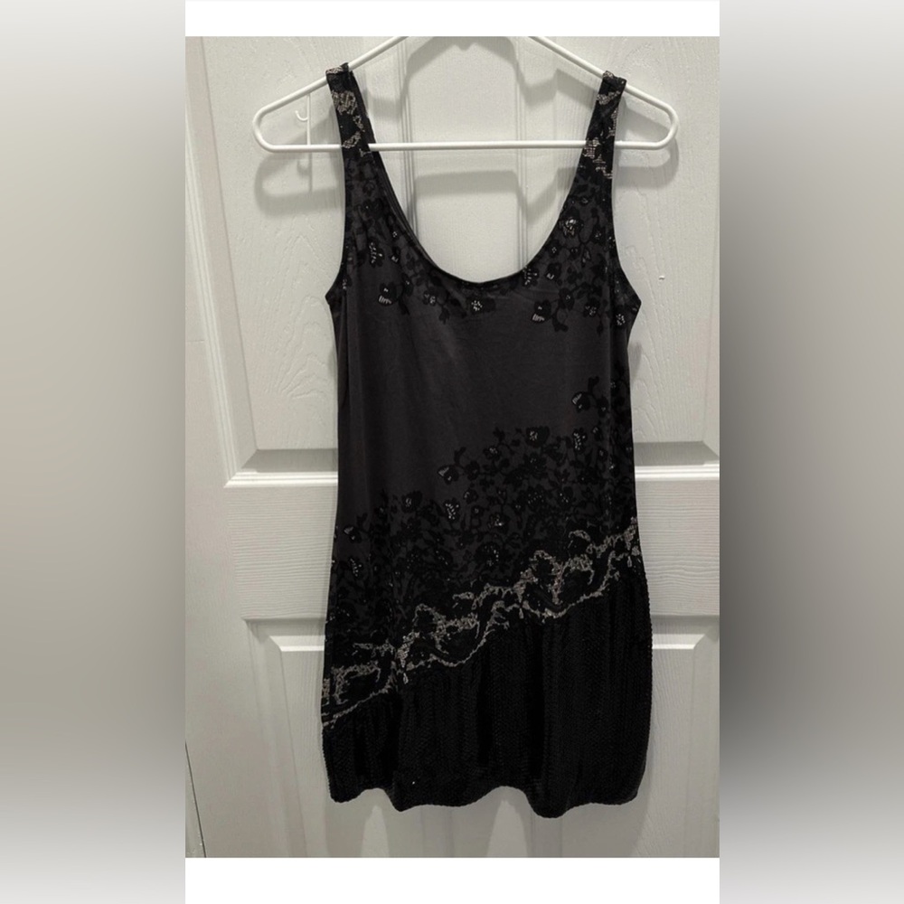 Express Black Embellished Sleeveless Dress